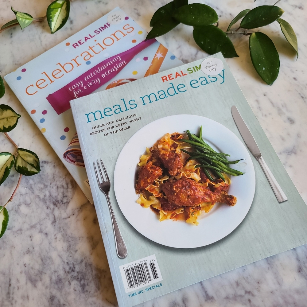 Real Simple Celebrations & Meals Made Easy Cookbook Bundle Set of 2